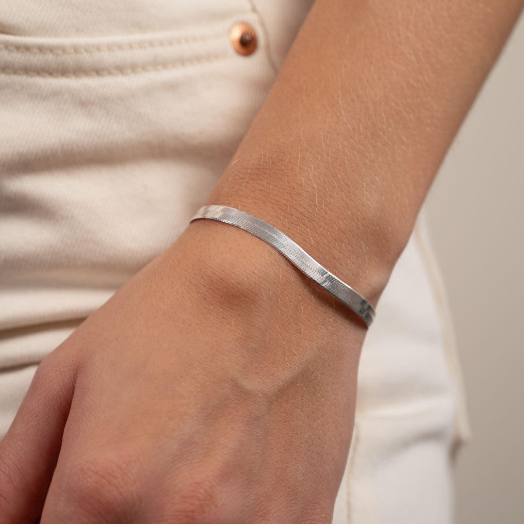 Sølv slangekæde armbånd | Aya silver bracelet | udvalget – Sisi