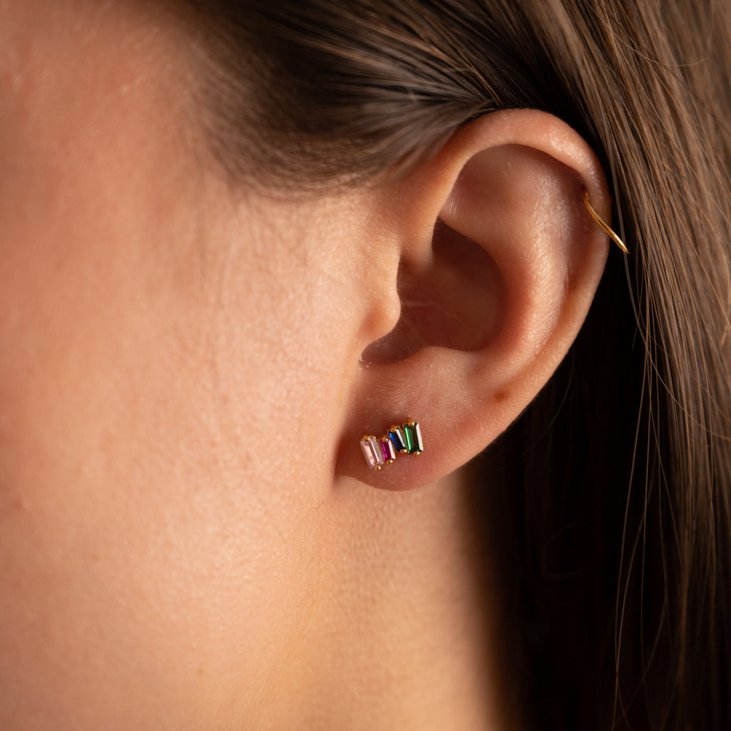 Forgyldt sterlingsølv mini ørestikker øreringe certificeret ægte edelstene og ædle metaller se smykkerne hos sisi copenhagen.