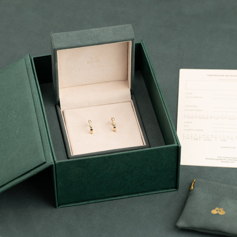 BEZEL DIAMOND CREOL EARRING - 0,20ct. - YG