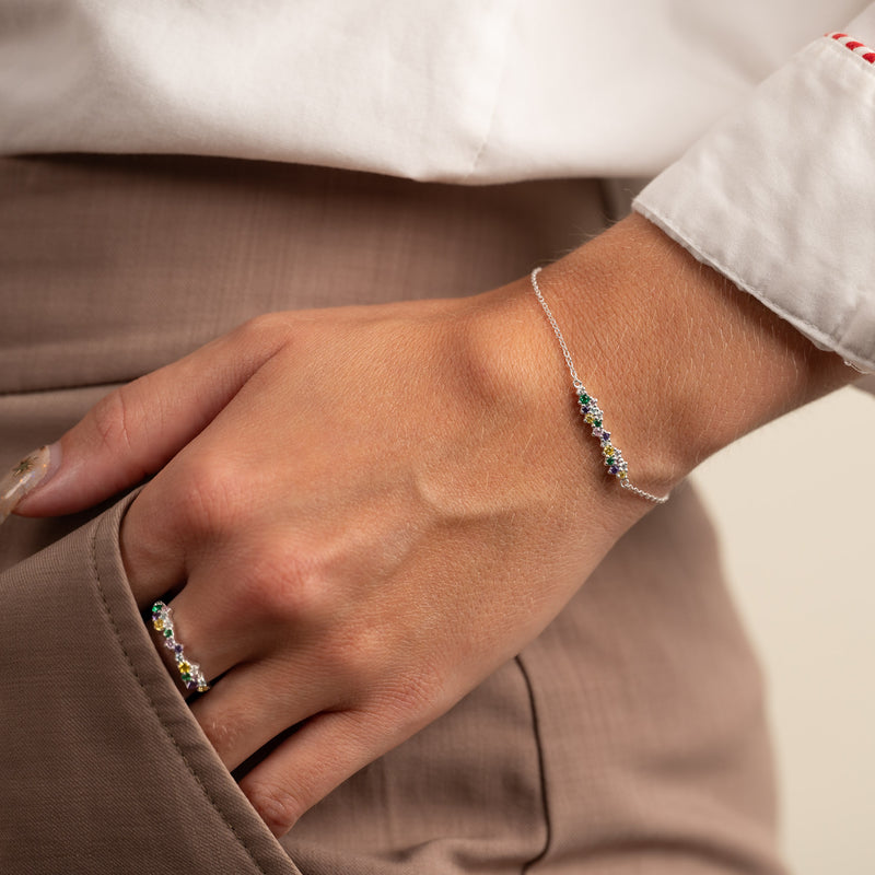CLAIR RAINBOW SILVER BRACELET