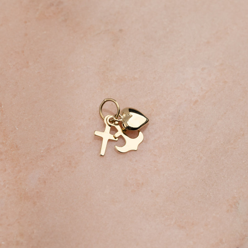 FAITH HOPE LOVE SOLID GOLD PENDANT