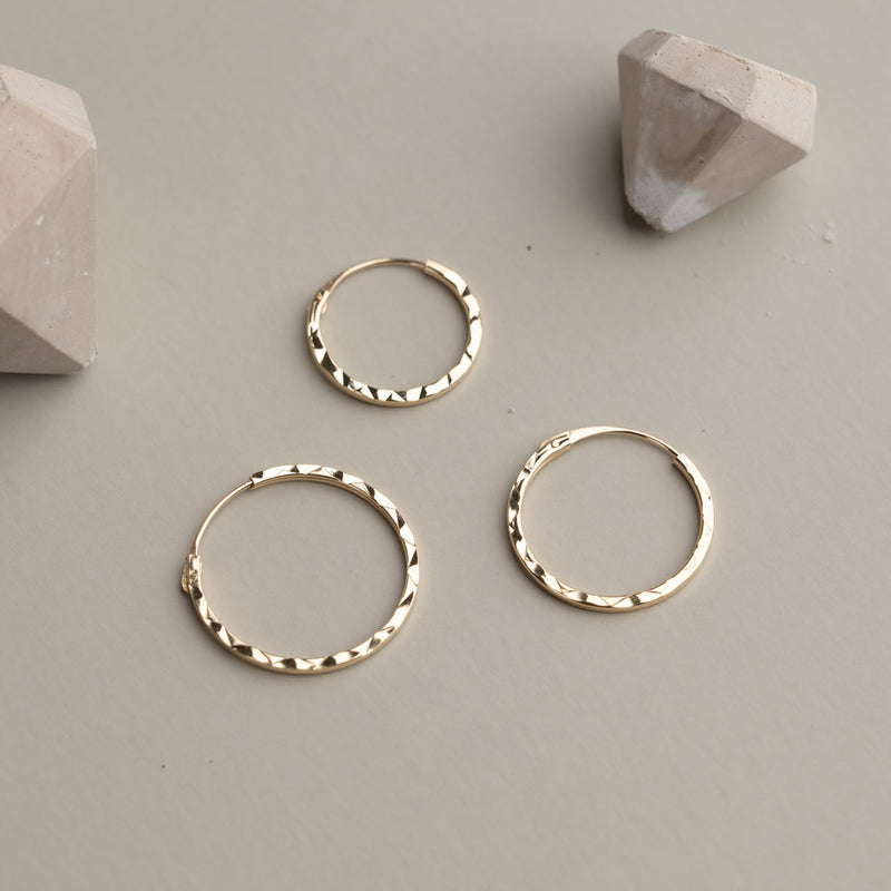 JOHANNA SOLID GOLD CREOL EARRING - 17mm