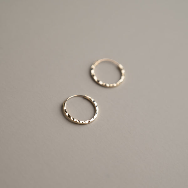 JOHANNA SOLID GOLD CREOL EARRING - 13mm