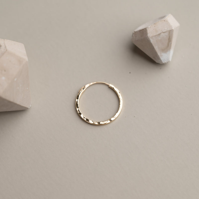 JOHANNA SOLID GOLD CREOL EARRING - 15mm