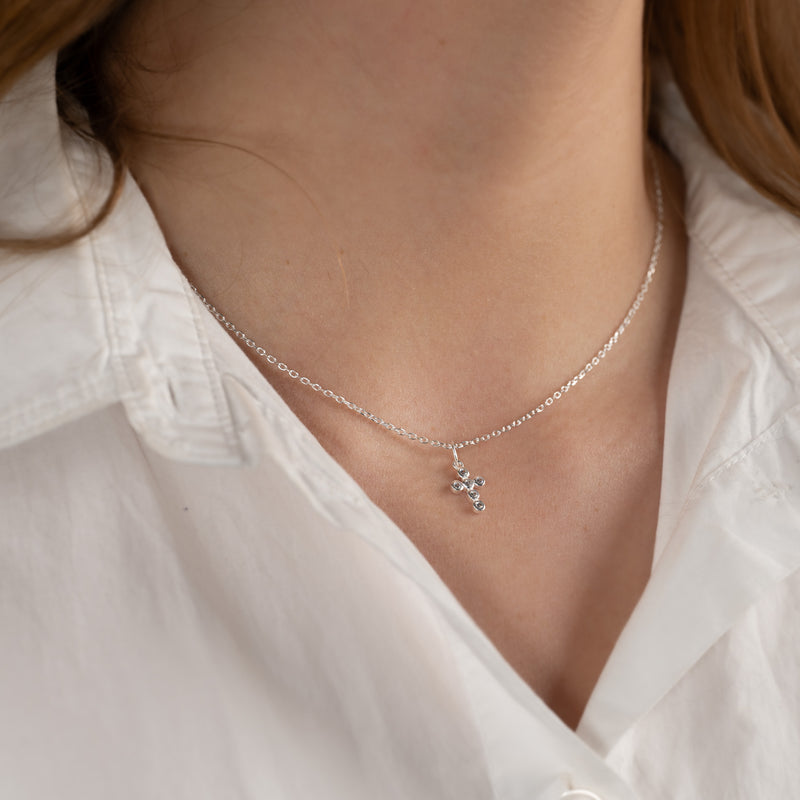 CHRISTA CRYSTAL SILVER PENDANT