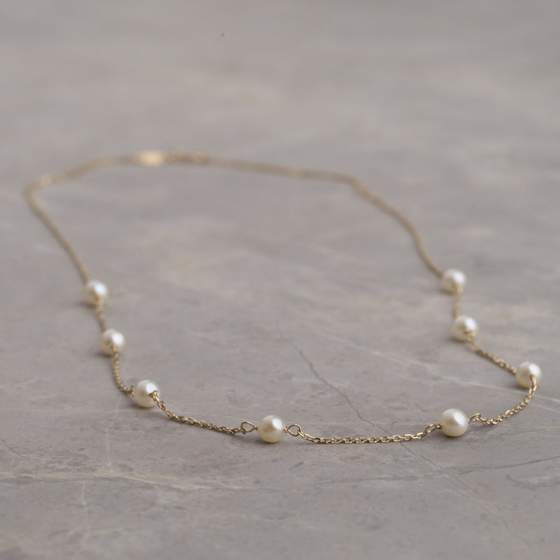ERICA PEARL SOLID GOLD NECKLACE