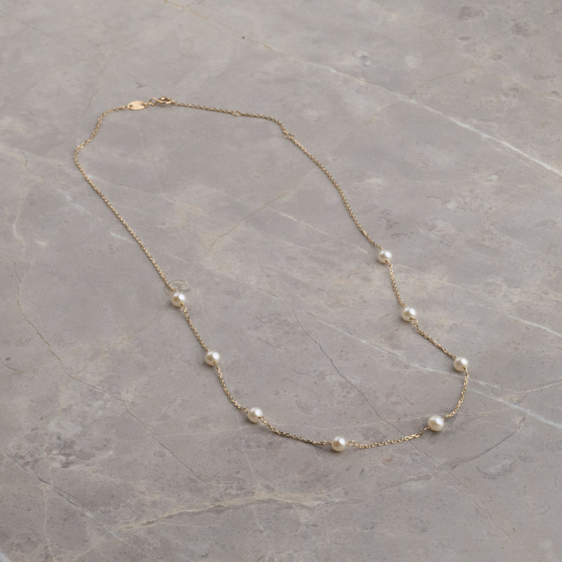 ERICA PEARL SOLID GOLD NECKLACE