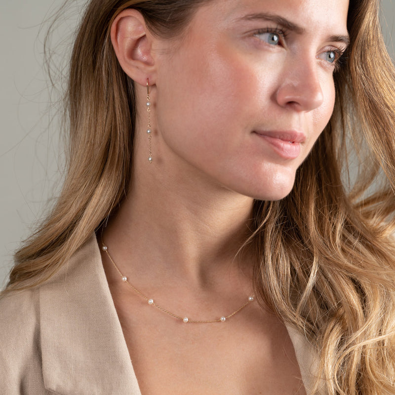 ERICA PEARL SOLID GOLD NECKLACE
