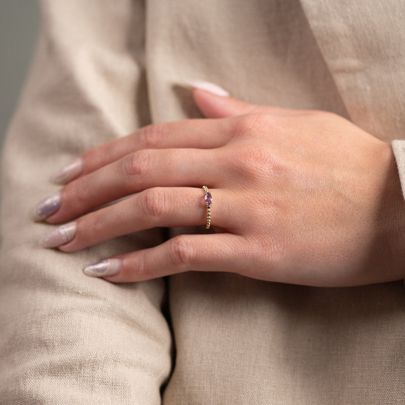 INGEBORG AMETHYST SOLID GOLD RING