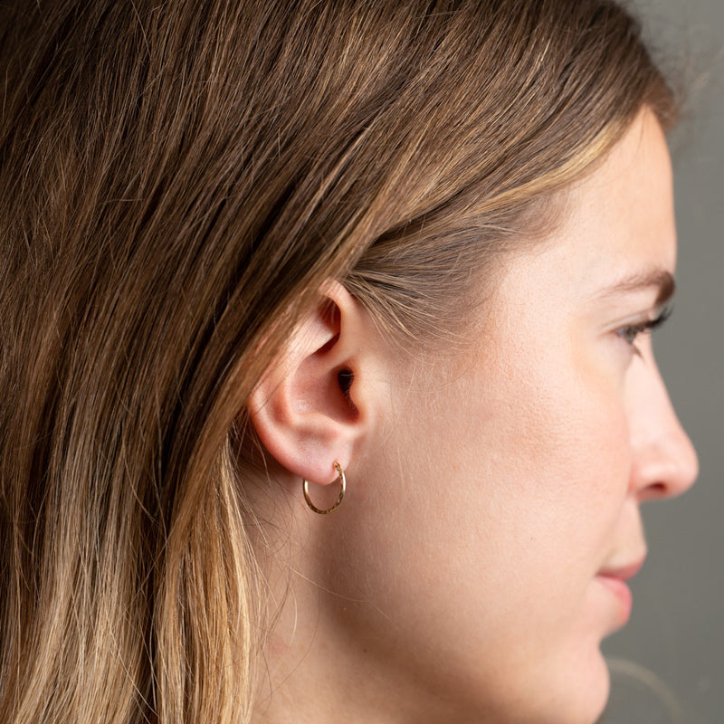JOHANNA SOLID GOLD CREOL EARRING - 15mm