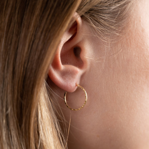 JOHANNA SOLID GOLD CREOL EARRING - 17mm