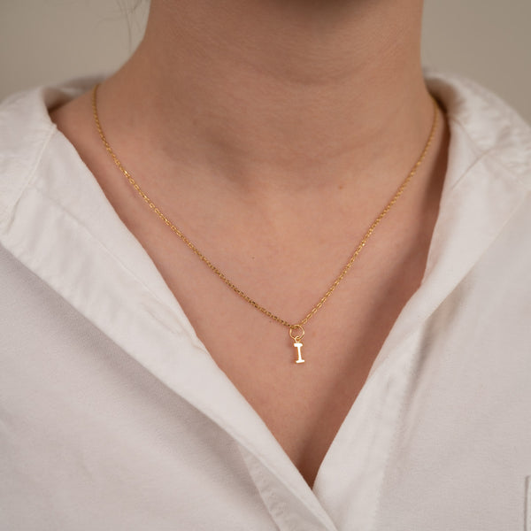 LETTER I GOLDEN NECKLACE