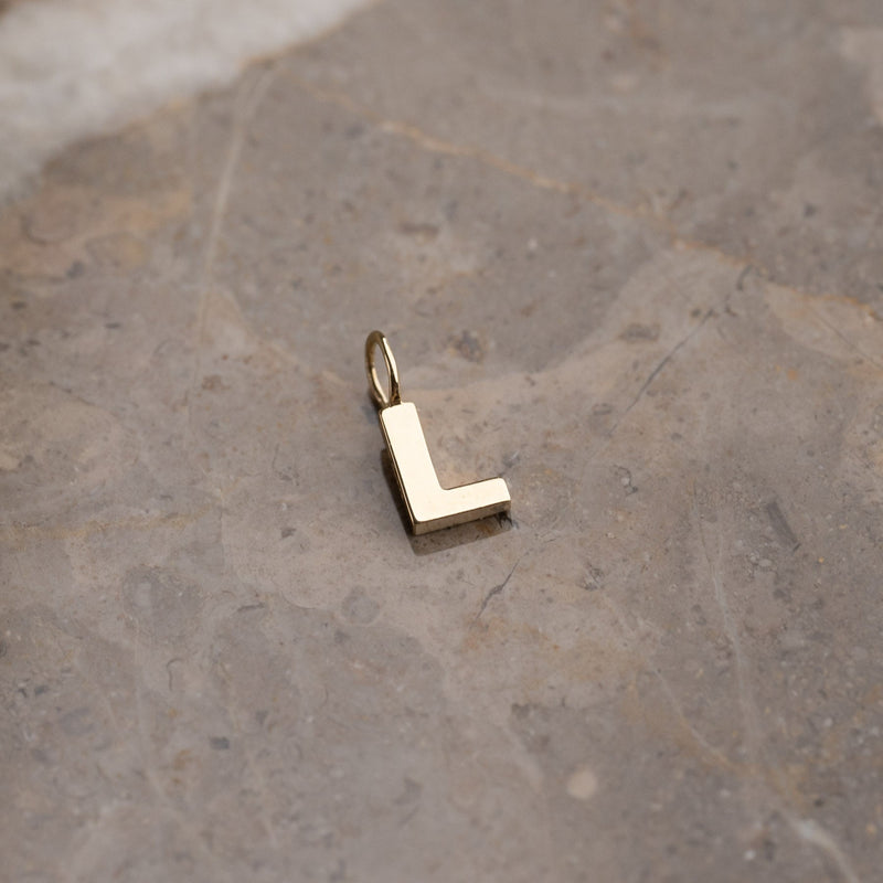 LETTER SOLID GOLD PENDANT