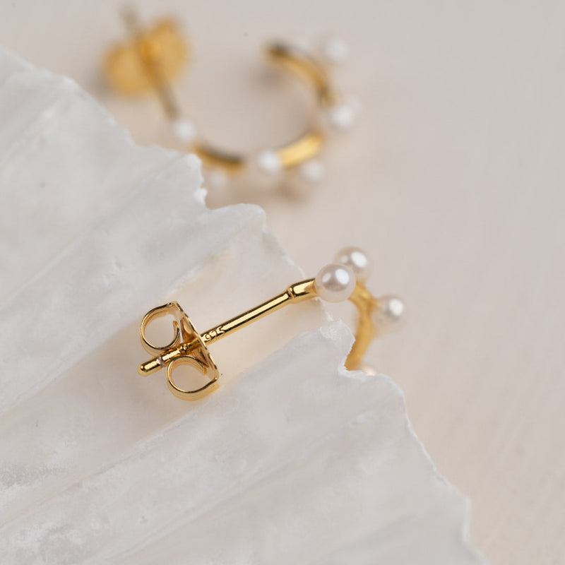 PAOLA PEARL GOLDEN CREOL EARRING