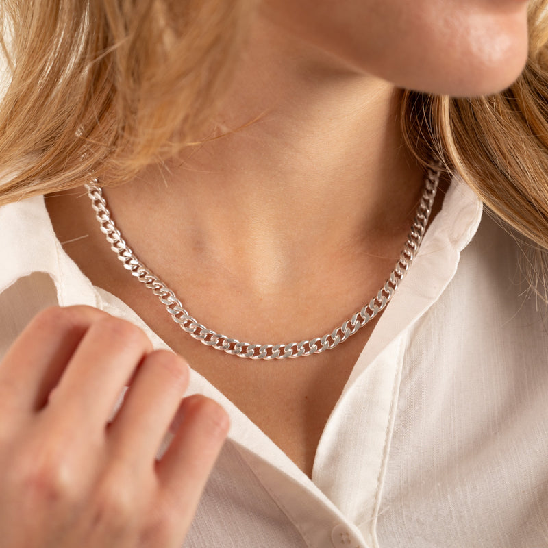 SIA LARGE PANZER SILVER CHAIN