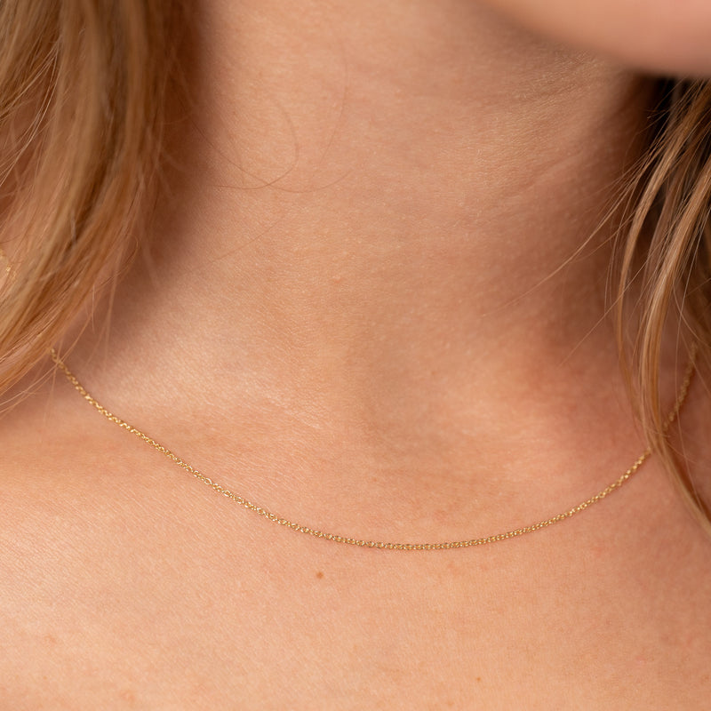 SIMPLE LINK SOLID GOLD CHAIN - 14K YG