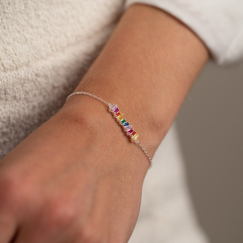 VERONICA RAINBOW SILVER BRACELET