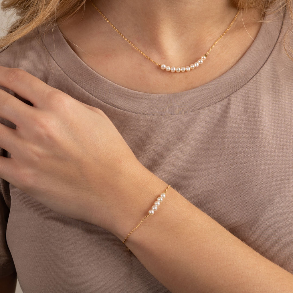 Forgyldt sterlingsølv perle halskæde klassiske perler i klassisk design se sisi copenhagen smykker til kvinder.