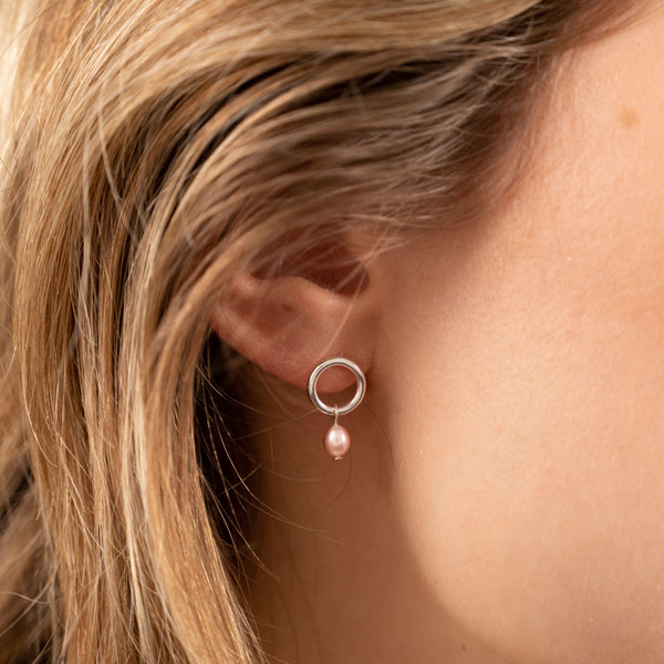 925 sterlingsølv store perle øreringe klassiske perler certificeret økologisk guld og sølv som materialer se sisi copenhagen smykker i dag.