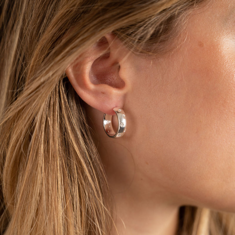 PERNILLE SILVER CREOL EARRING