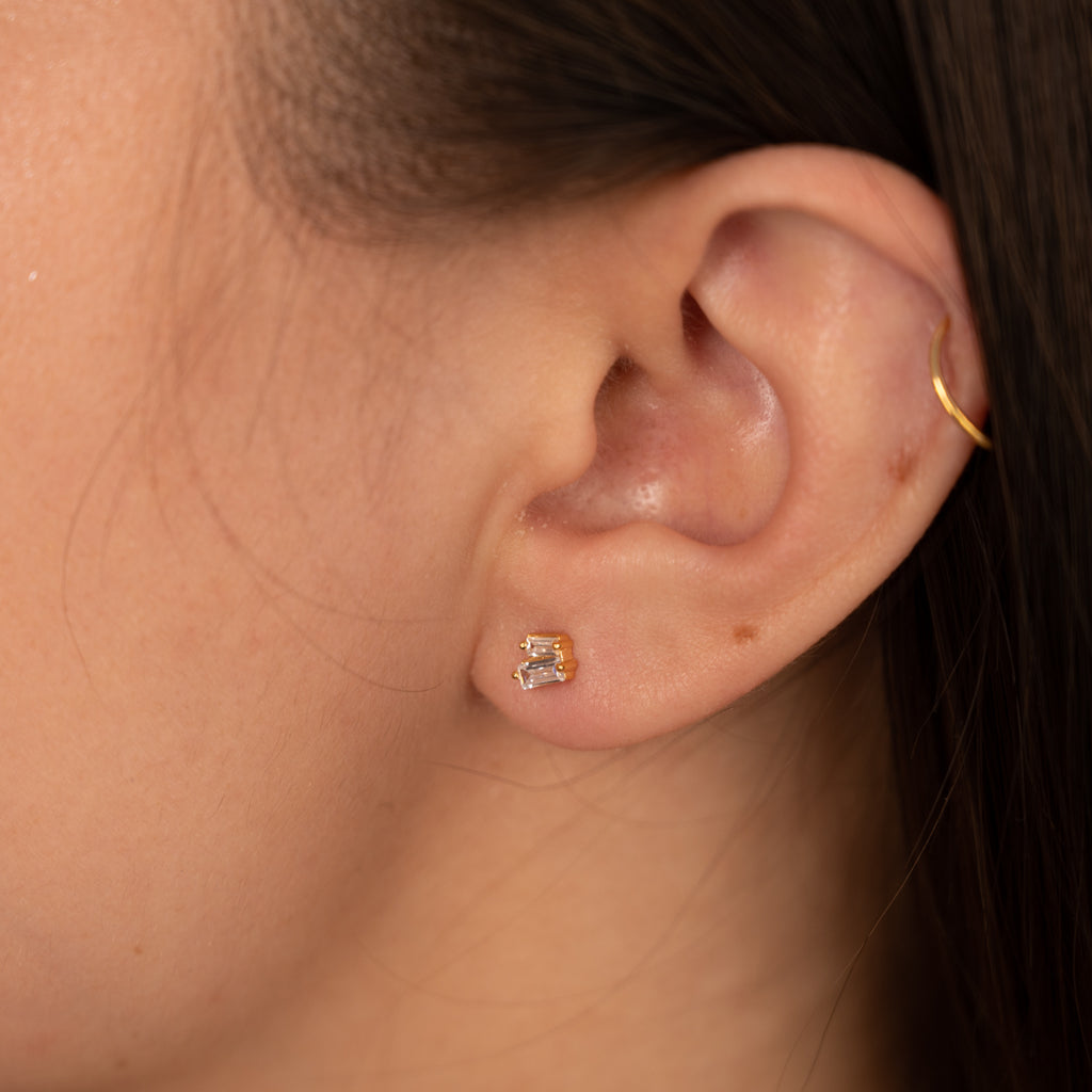 Forgyldt sterlingsølv mini ørestikker øreringe certificeret fairtrade og økologisk materialer se sisi copenhagen smykker til kvinder.